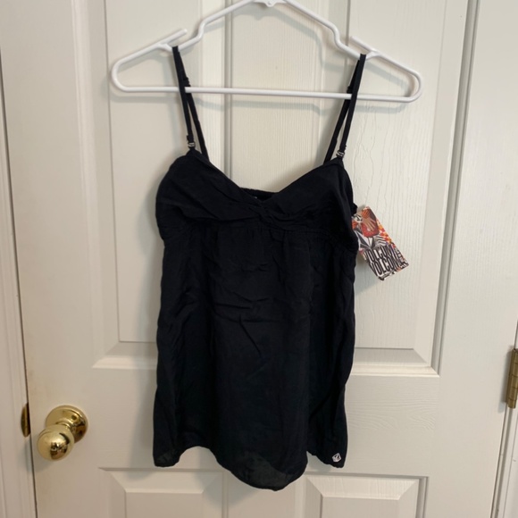 Volcom Spaghetti Strap Black Top Size Small - Picture 1 of 8